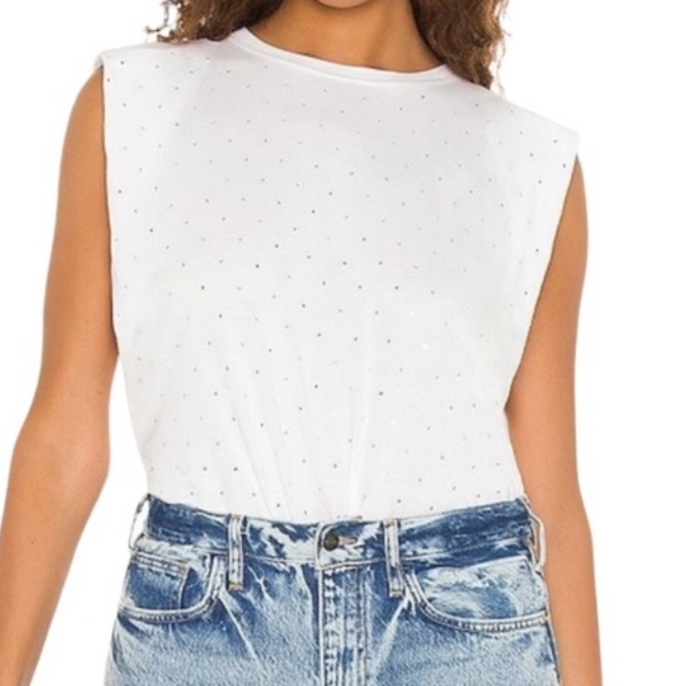 Generation Love women top Lex Crystal white top tshirt size M NWT